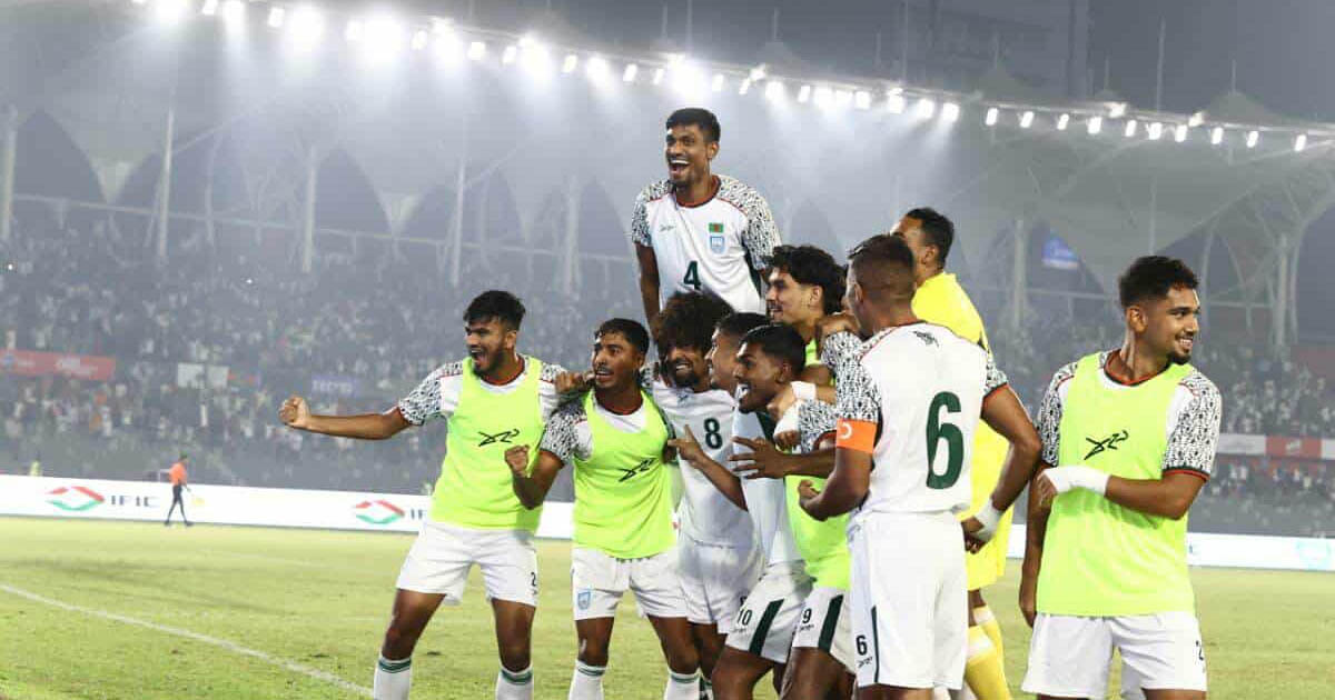 হামজার জোড়া গোলেও নেপালের সঙ্গে ড্র করল বাংলাদেশ